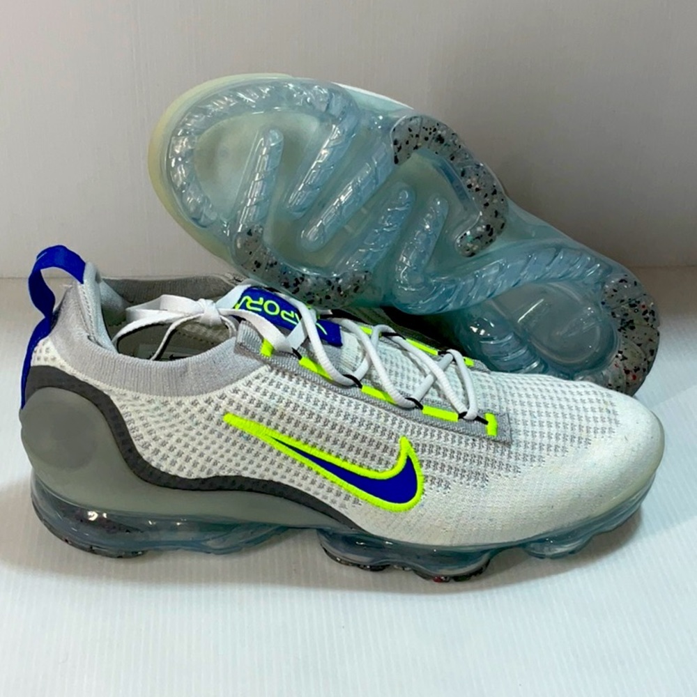 Nike air vapormax 2021 FK white blue running shoes size 11.5 men us